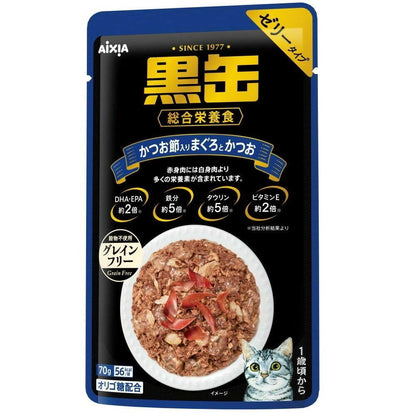 Aixia Black Can Pouch with Bonito Flakes, Tuna and Bonito 70g