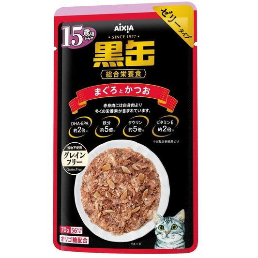 Aixia Black Can Pouch Tuna and Bonito for Cats 70g