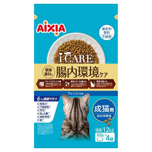 Aixia i CARE Cat Dry Fish Flavor 1.2kg (300g x 4 bags)