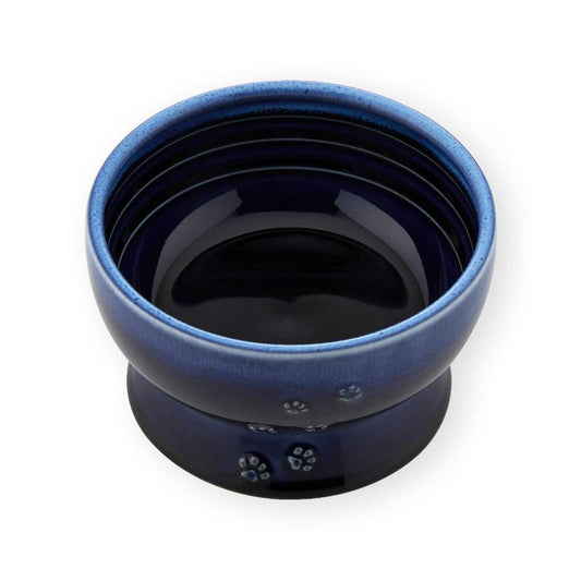 Cat Water Bowl with Legs Made in Japan Blue