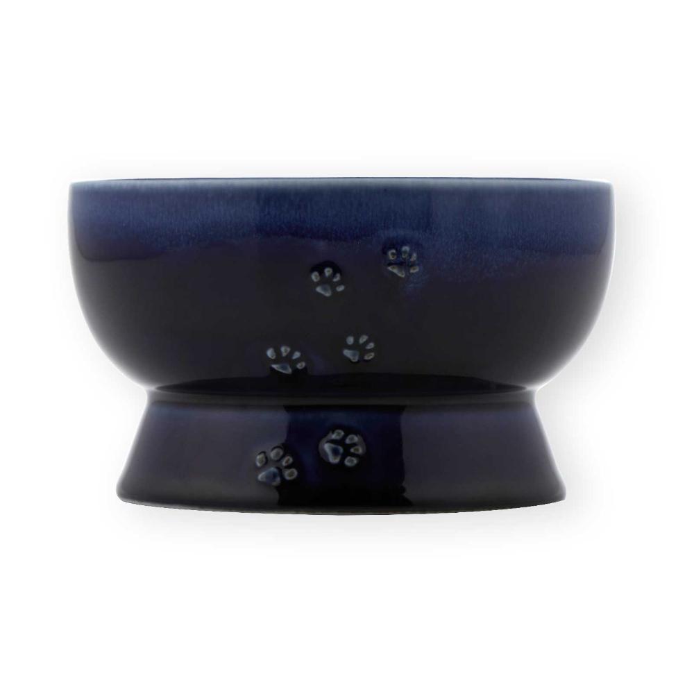 Cat Water Bowl with Legs Made in Japan Blue