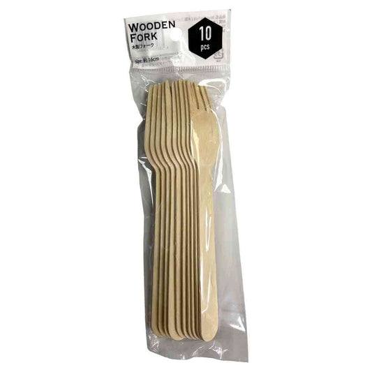 K's International Wooden Fork 16cm (10 pieces)