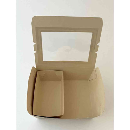 K's International Disposable Bamboo Lunch Box M with Window (10 pieces)