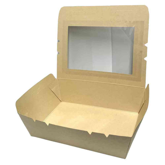 K's International Disposable Bamboo Lunch Box L with Window (25 pieces)