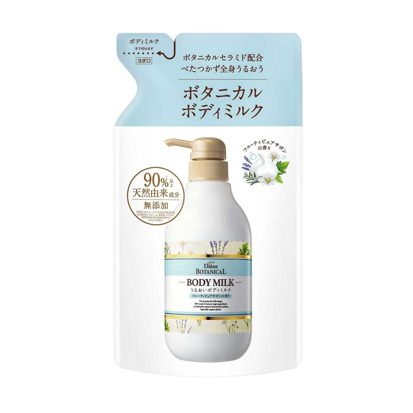 Moist Diane Botanical Body Milk Refill Fruity Pure Soap 400ml