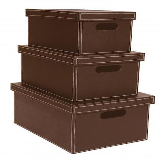 Fake Leather Box (BR) L, M, S 3-Piece Set BR40016