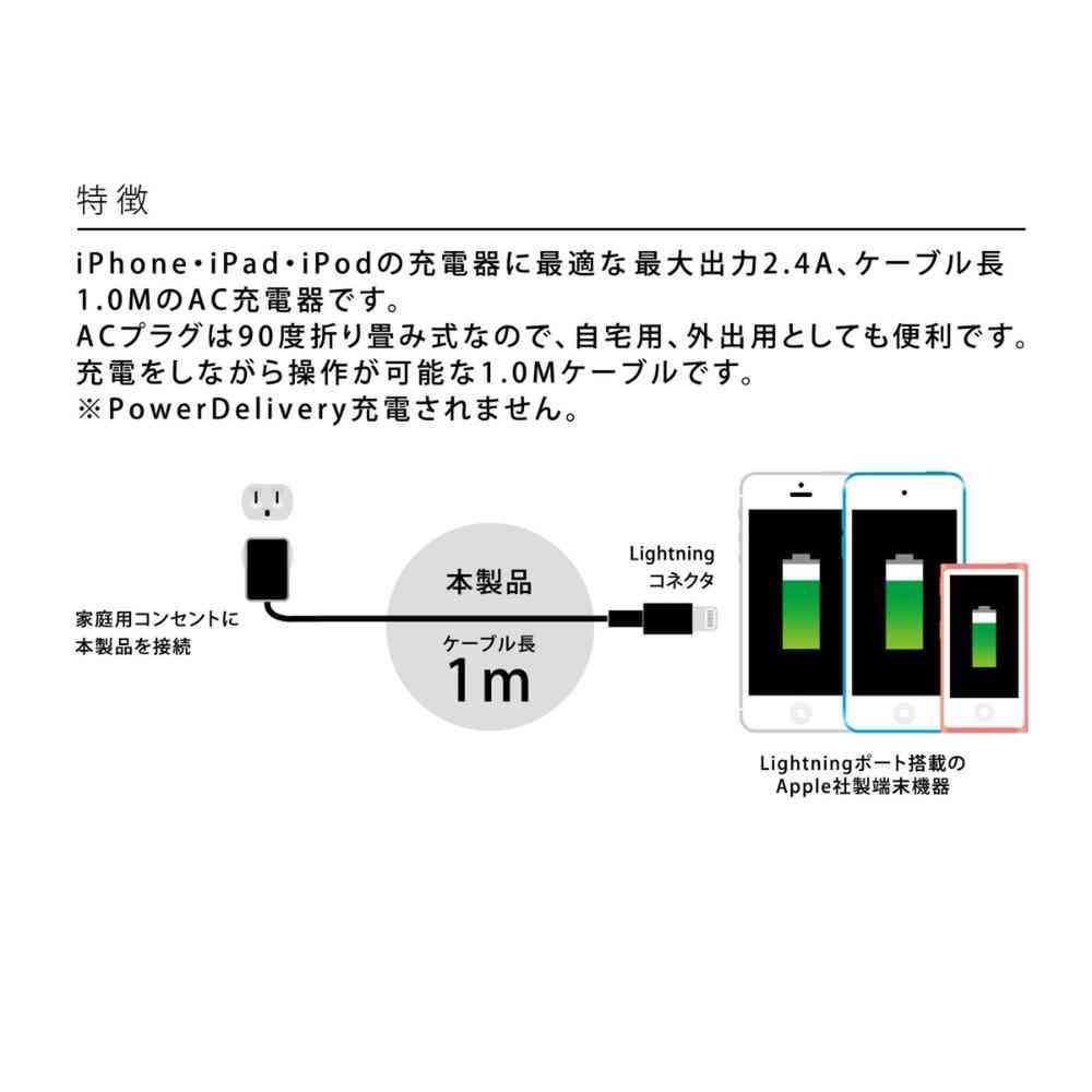 Ozma AC Charger for Lightning 1.0M 2.4A