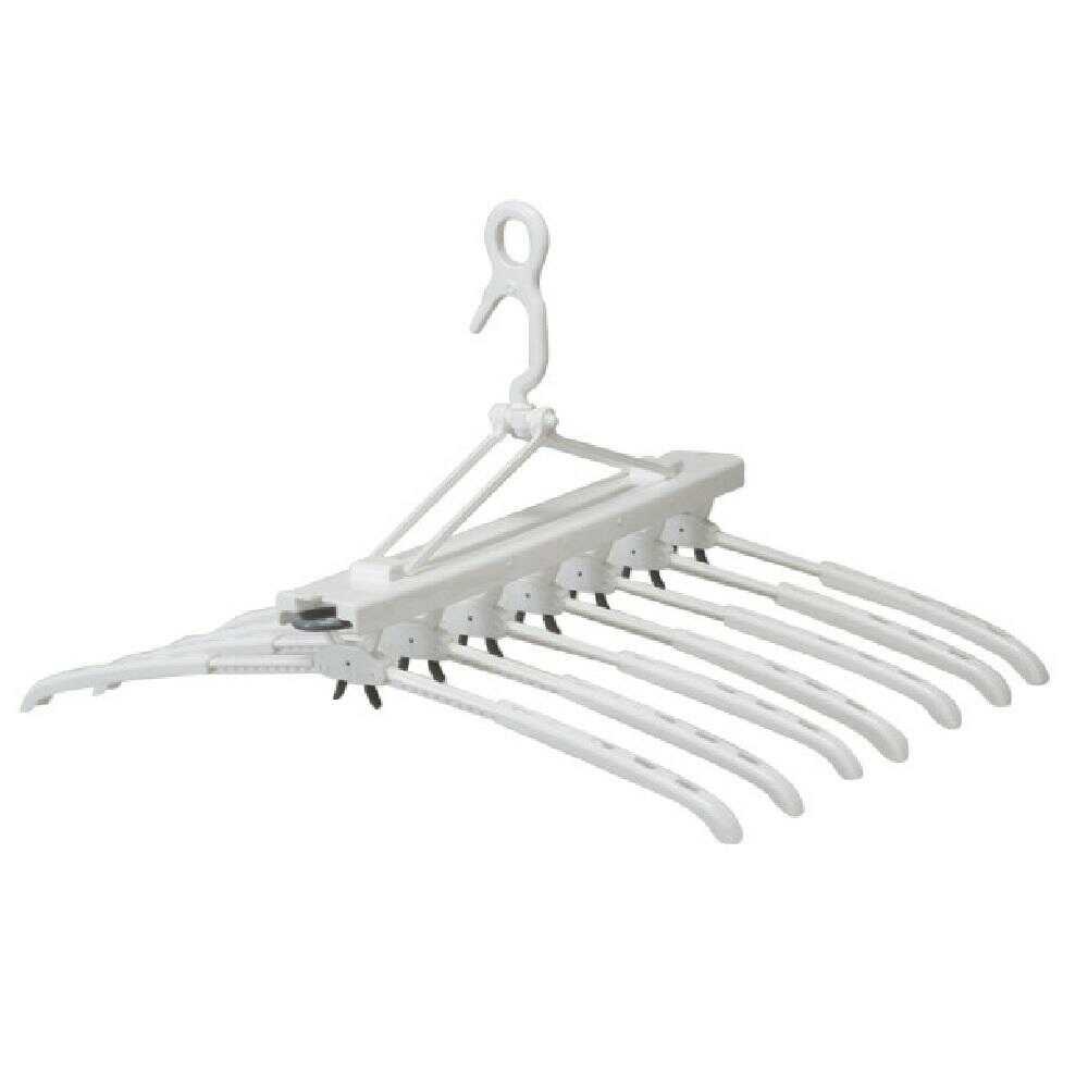 Park Lane ONE Easy-to-Use Expandable 7-Clip Hanger Gray