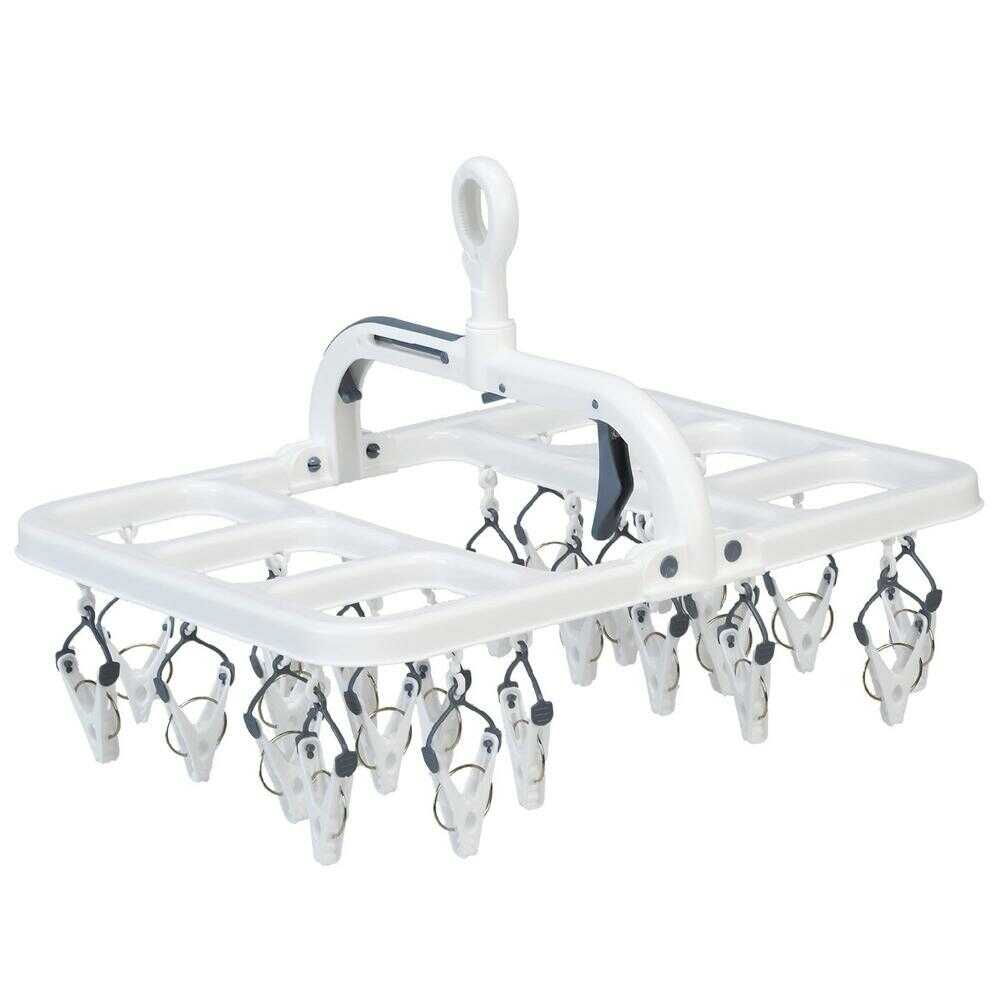 Park Lane ONE Easy-to-Use Hanger 24 Clips Gray