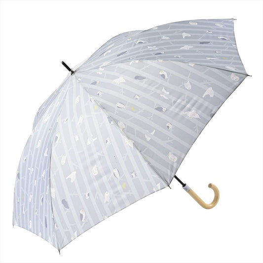 晴雨兼用 長傘 63cm エコルーペット フクロウ 17351GY 【直送品】 返品・キャンセル・他商品と同時購入は不可