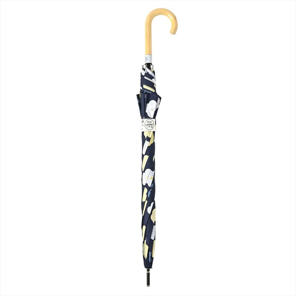 晴雨兼用 長傘 63cm エコルーペット 17391NV 【直送品】 返品・キャンセル・他商品と同時購入は不可