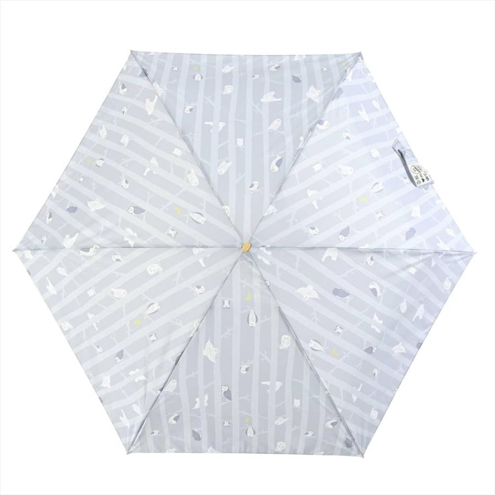 晴雨兼用 折傘 55cm エコルーペット 5段 17381GY 【直送品】 返品・キャンセル・他商品と同時購入は不可