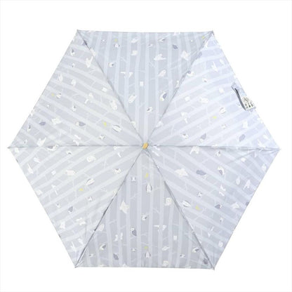 晴雨兼用 折傘 55cm エコルーペット 5段 17381GY 【直送品】 返品・キャンセル・他商品と同時購入は不可