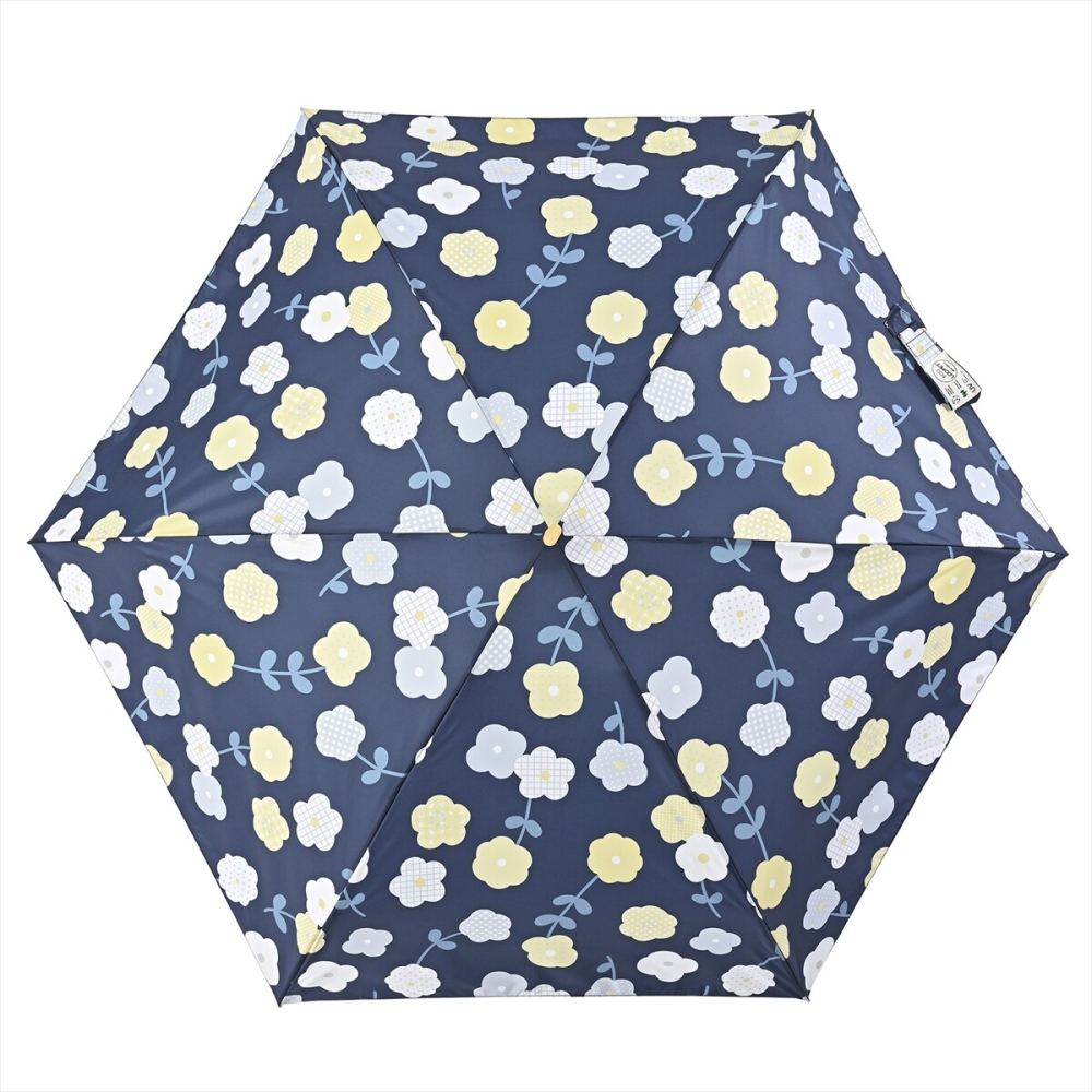 晴雨兼用 折傘 55cm エコルーペット フラワー17421NV 【直送品】 返品・キャンセル・他商品と同時購入は不可
