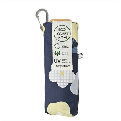 晴雨兼用 折傘 55cm エコルーペット フラワー17421NV 【直送品】 返品・キャンセル・他商品と同時購入は不可