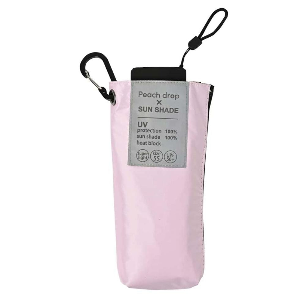 Rain and Shine Folding Umbrella 55cm Peach Drop UV Protection 52005PK