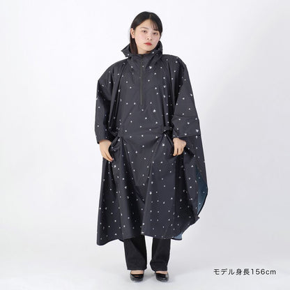 Studded Star Rain Poncho Black 60521BK