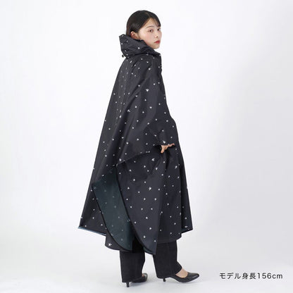 Studded Star Rain Poncho Black 60521BK