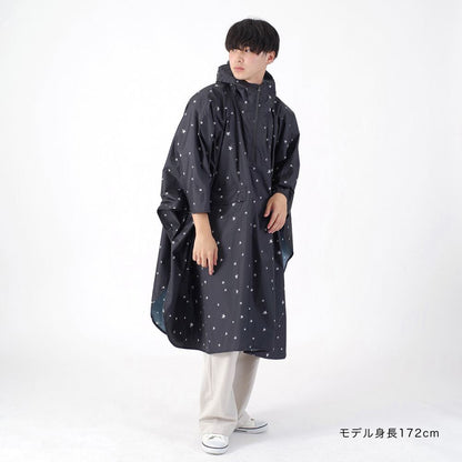 Studded Star Rain Poncho Black 60521BK