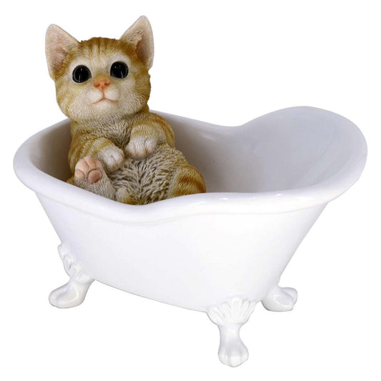 Cat Ornament Kitty Bathtub 14226