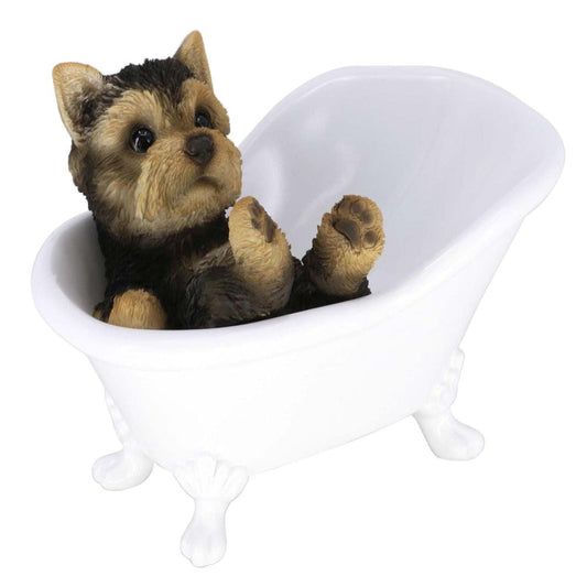 Dog Ornament Yorkshire Bathtub 14240