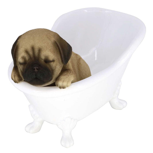 Dog Ornament Pug Bathtub 14241