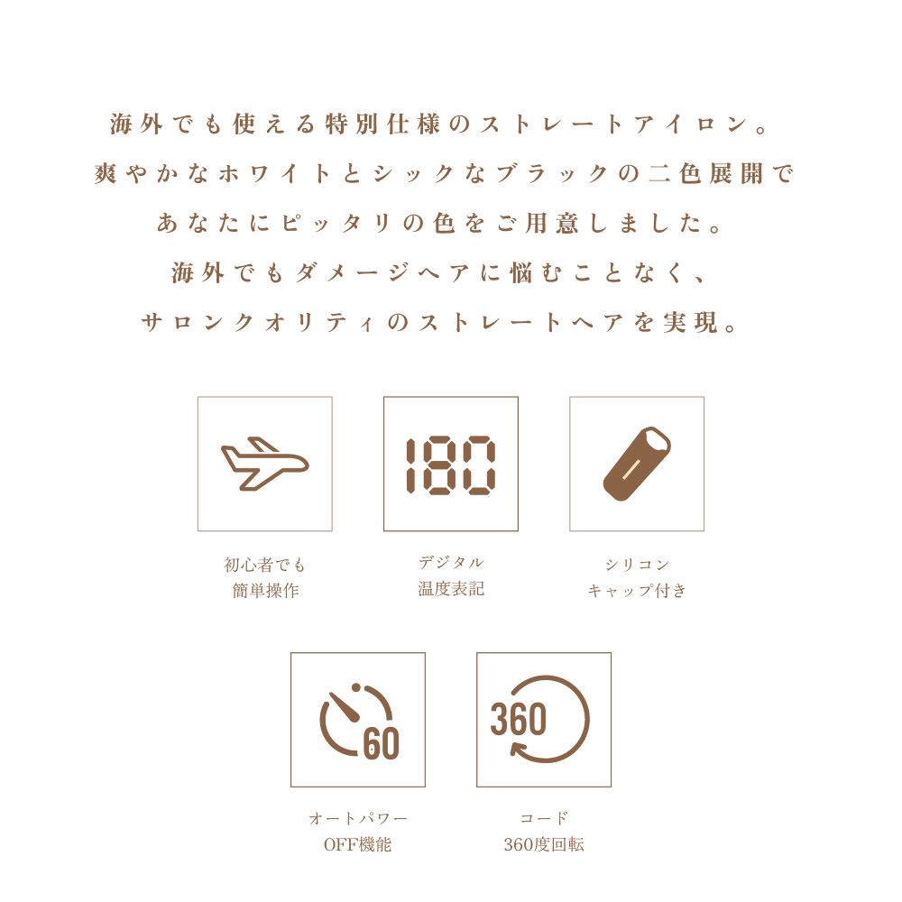 KINUJO Straight Hair Iron Black DS200