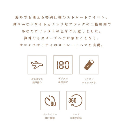 KINUJO Straight Hair Iron Black DS200