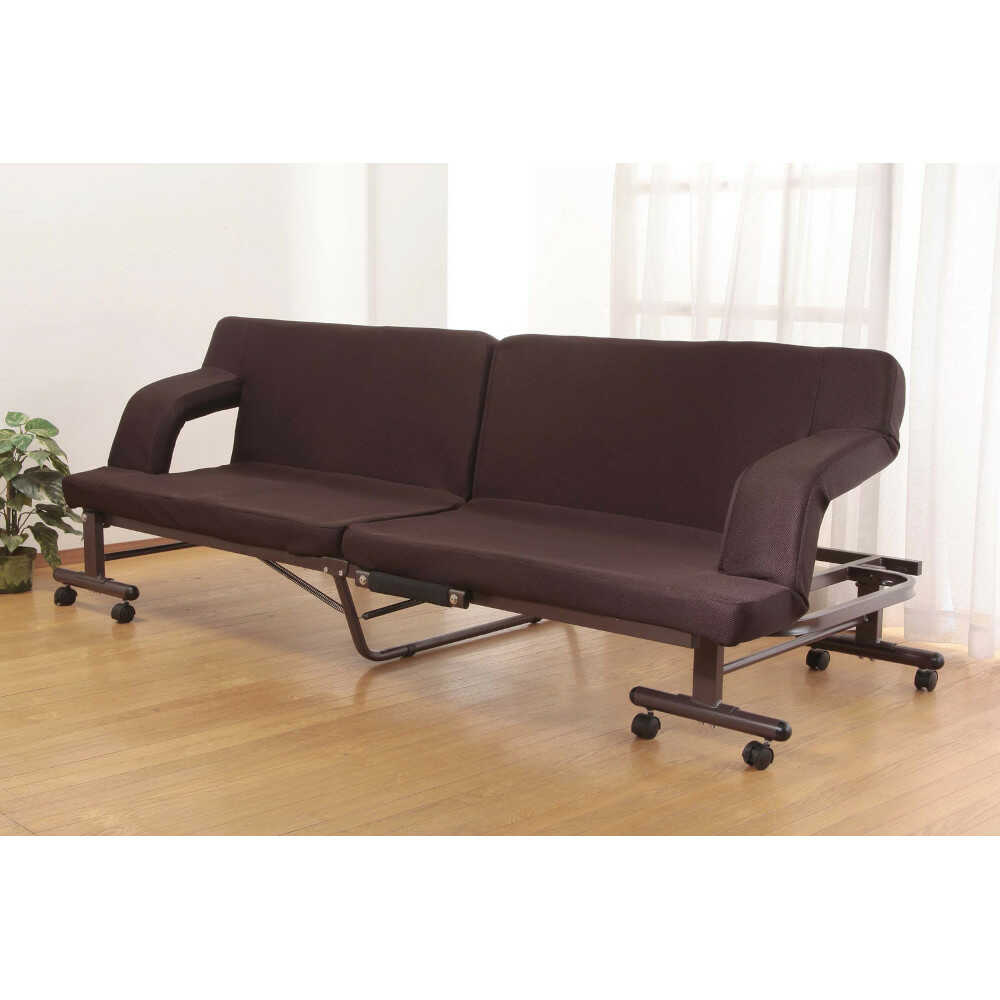 Folding Sofa Bed No Assembly Brown