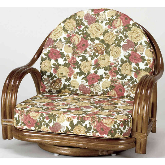 Natural Rattan Low Type Rotating Chair - Comfortable