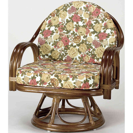 Natural Rattan Middle High Type Rotating Chair - Comfortable