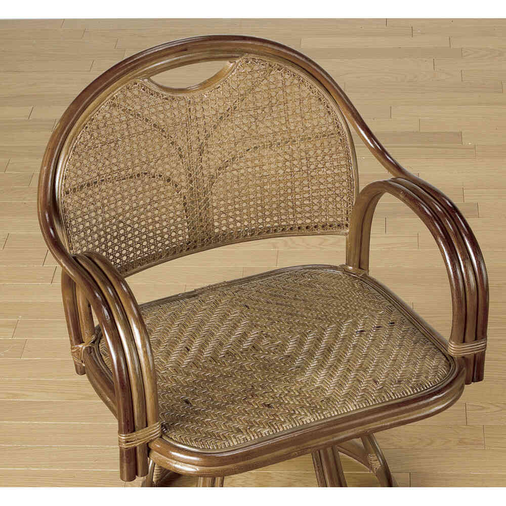 Natural Rattan Middle High Type Rotating Chair - Comfortable