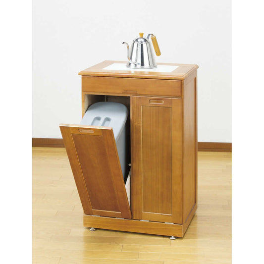 Natural Wood Divided Dust Box with Tiles 2 Divisions BR
