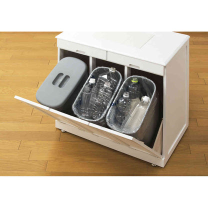Natural Wood Divided Dust Box with Tiles 3 Divisions BR