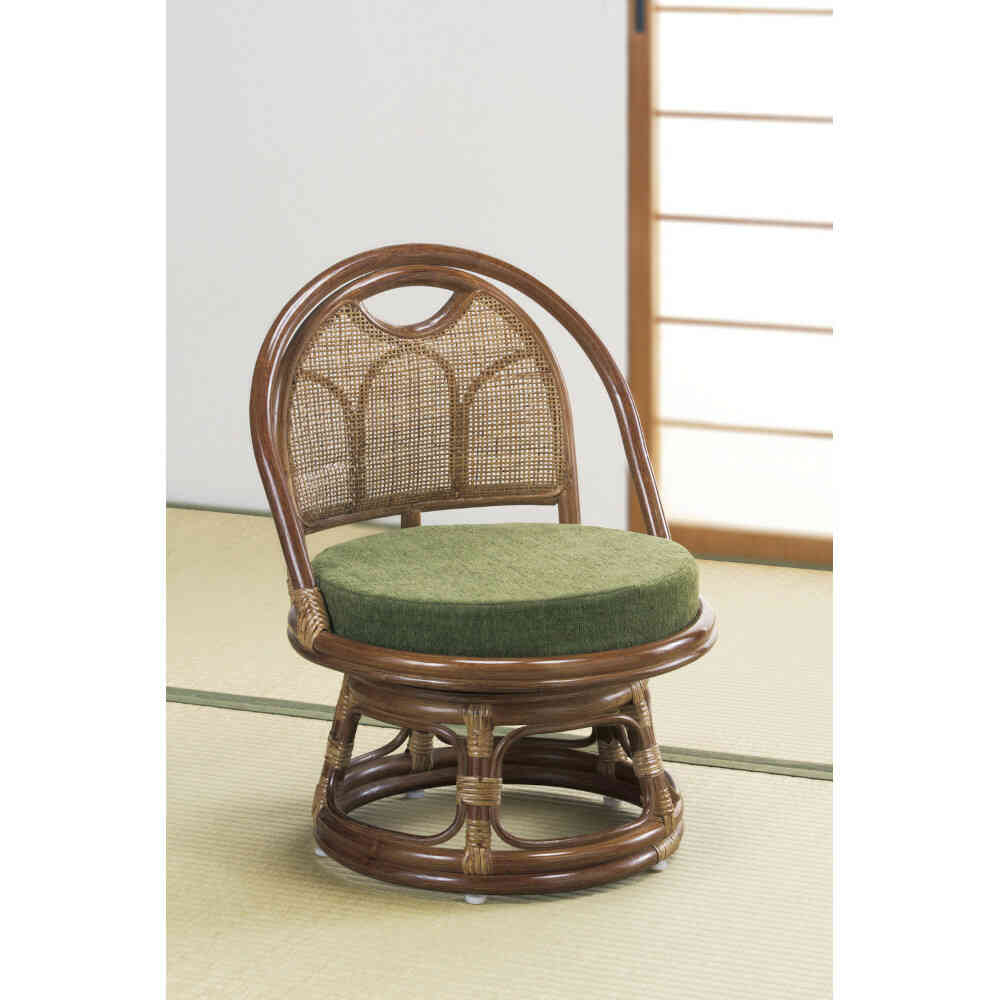 Natural Rattan Low Type Rotating Chair