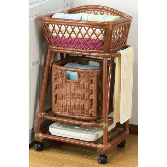 Tokyo Rattan Natural Rattan 2-Tier Laundry Basket