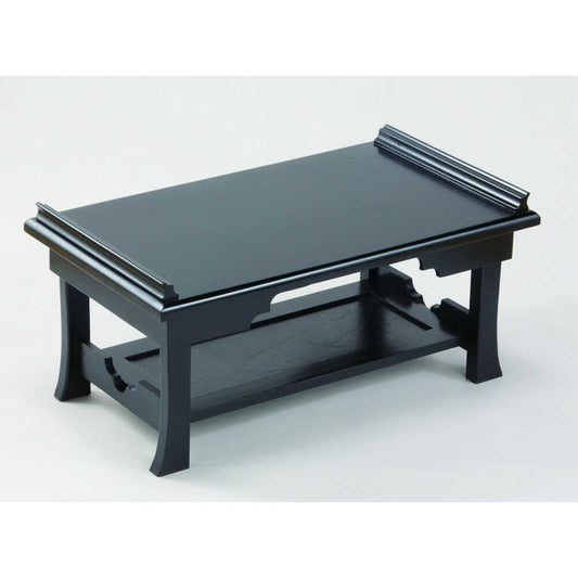 Foldable Offering Table with Shelf Ebony Finish
