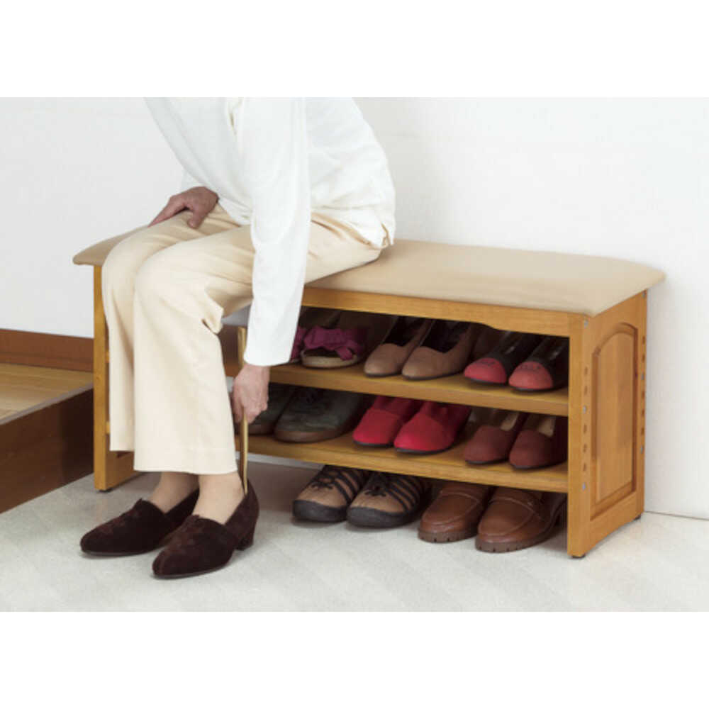 Wooden Storage Entrance Bench 60cm Width with Anti-Wobble