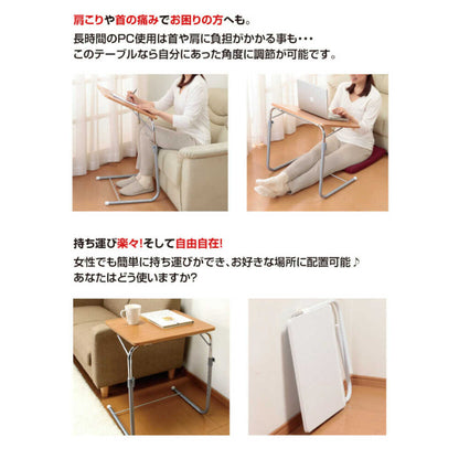 Adjustable Folding Table White