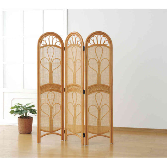 Natural Rattan Screen 3 Panels