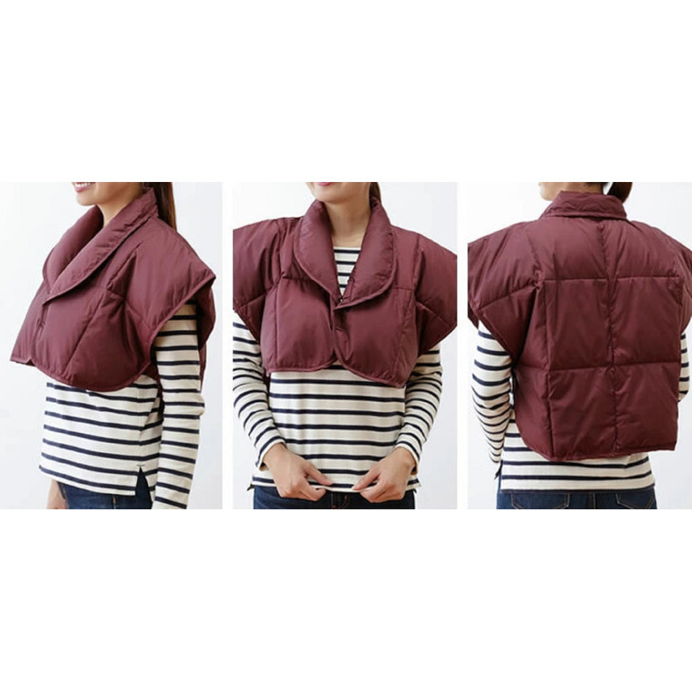 Warm Down Shoulder Wrap - Burgundy