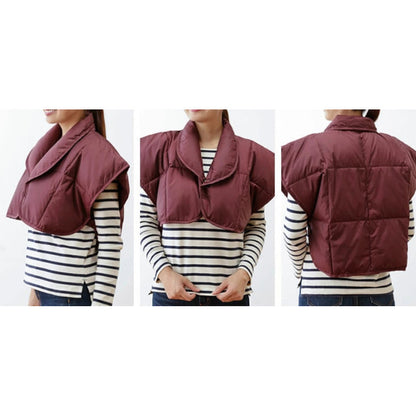 Warm Down Shoulder Wrap Set of 2 Navy + Burgundy