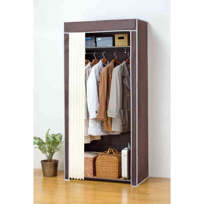 Closet Hanger with Selectable Cover 90cm Width with Upper and Lower Shelves