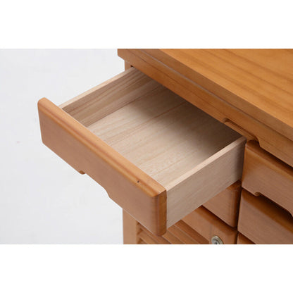 Natural Wood FAX Stand with Multiple Drawers and Lock 76cm Width [04145]