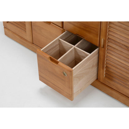 Natural Wood FAX Stand with Multiple Drawers and Lock 96cm Width [04146]