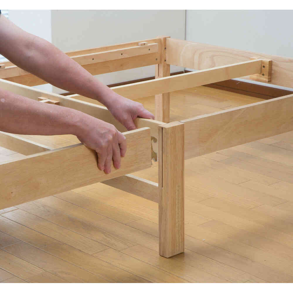 Easy Assembly Natural Wood Slatted Bed