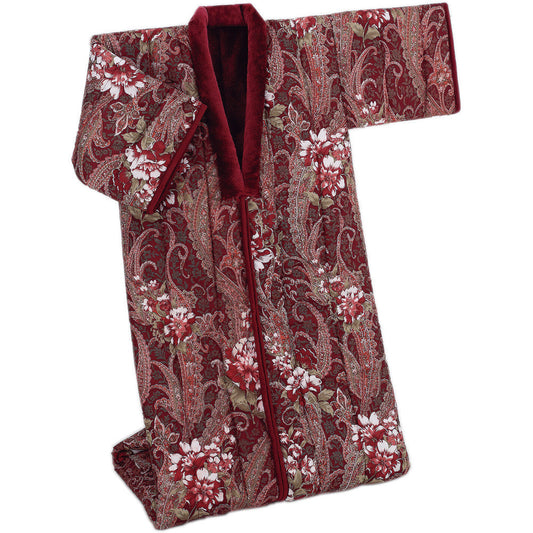 Infrared Cotton-Blend Boa Comforter with Foot Pocket - Wine