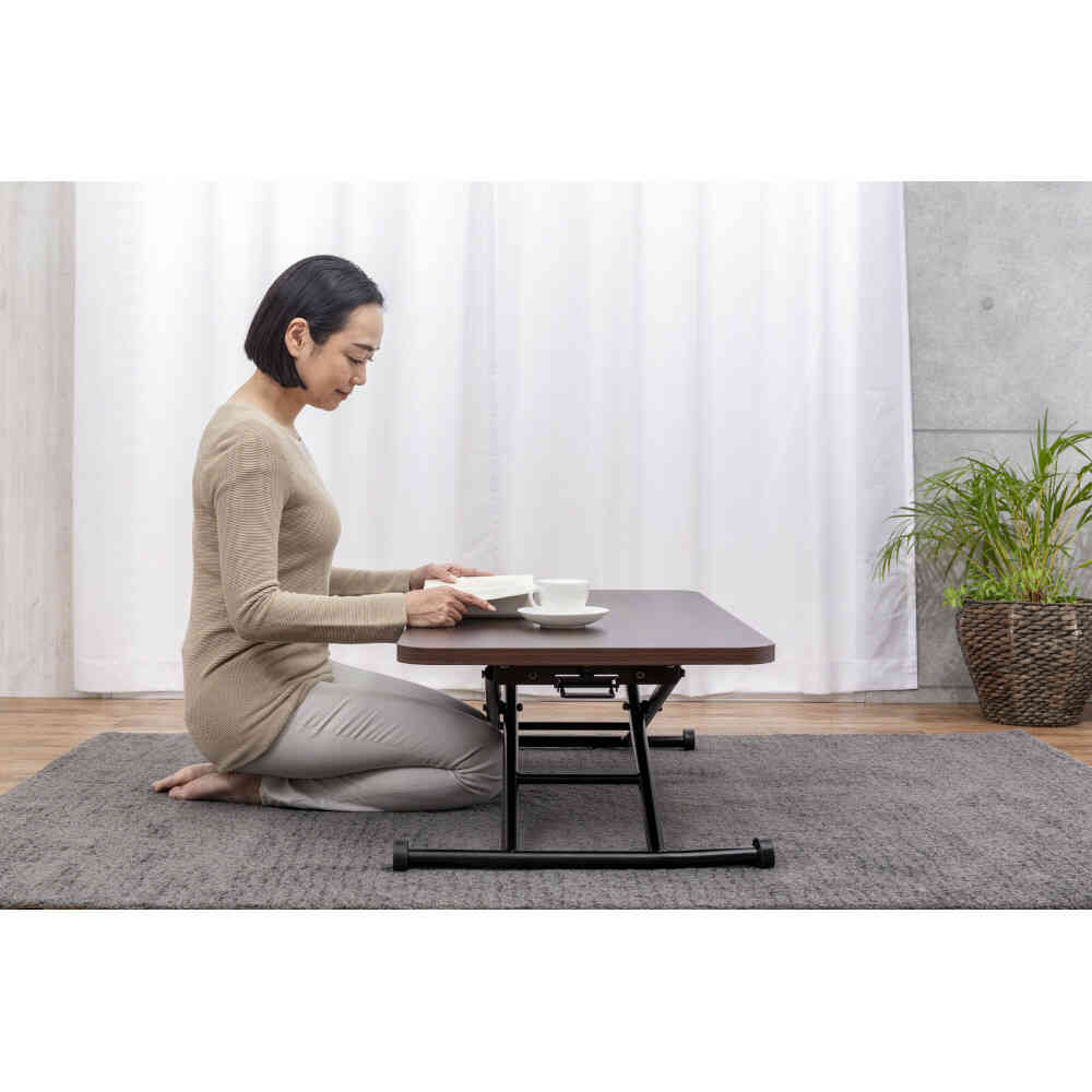 Easy Height Adjustable Free Table Brown