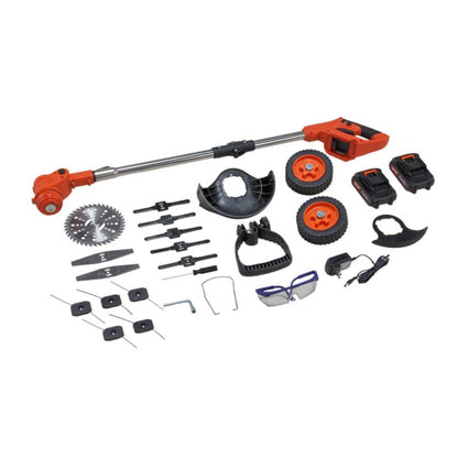 Rechargeable 4-WAY Grass Cutter 24-Piece Set + Extra Battery