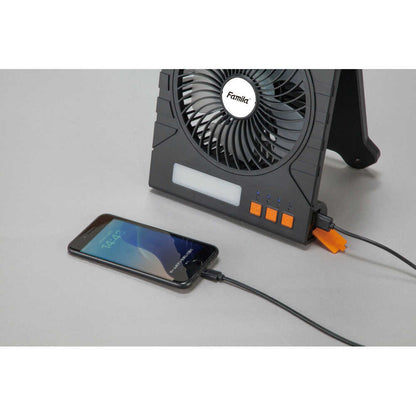 Famira Rechargeable Solar Powerful Fan Black [0445010]